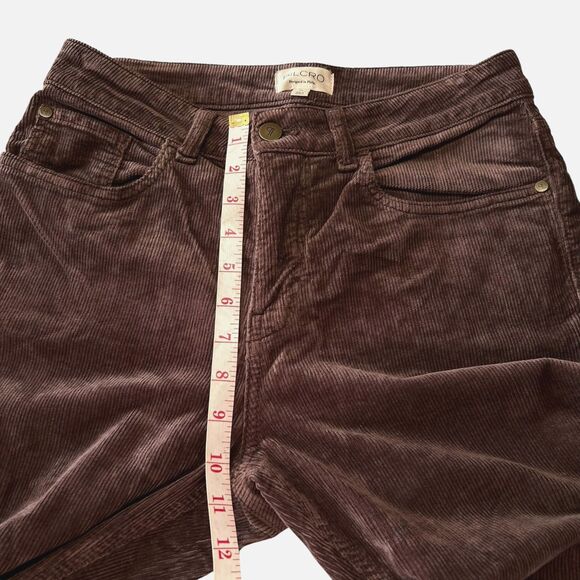 Pilcro Anthropologie The Yaya Mid-Rise Corduroy Crop Flare Pants Size 29 Brown - Picture 14 of 16